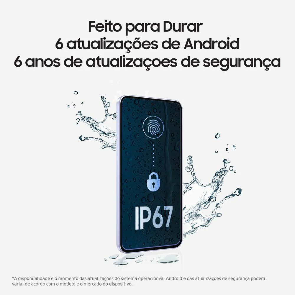 Celular Samsung Galaxy A56 5g 256gb, 8GB Ram, Câmera 50mp, Ip67, Super AmoLED 6.7”, Recursos Ai - Cinza