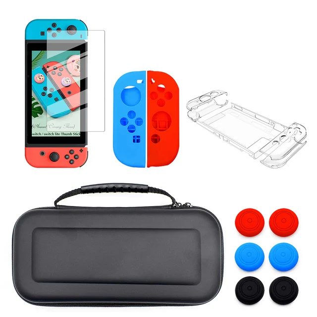 Kit Proteção Para Nintendo Switch 10 Em 1 - Case Capa Película Grips Caps Kit Proteção Para Nintendo Switch 10 Em 1 - Case Capa Película Grips Caps