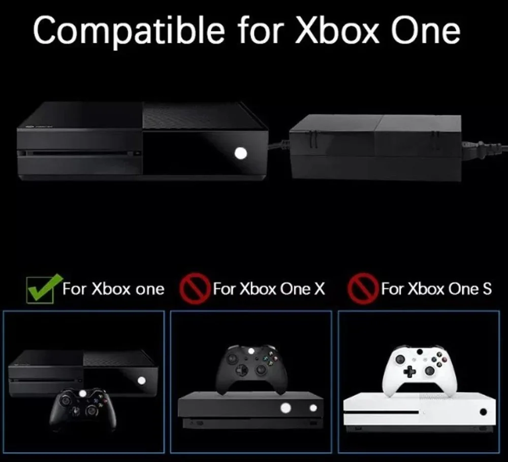 Fonte Carregador 2 Pinos Compatível Console XBOX One Fonte Carregador 2 Pinos Compatível Console XBOX One