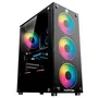 Gabinete Gamer Hayom Gb1759 3 Fans RGB S/fonte Midtower Vidro Temperado Preto - Gb1759