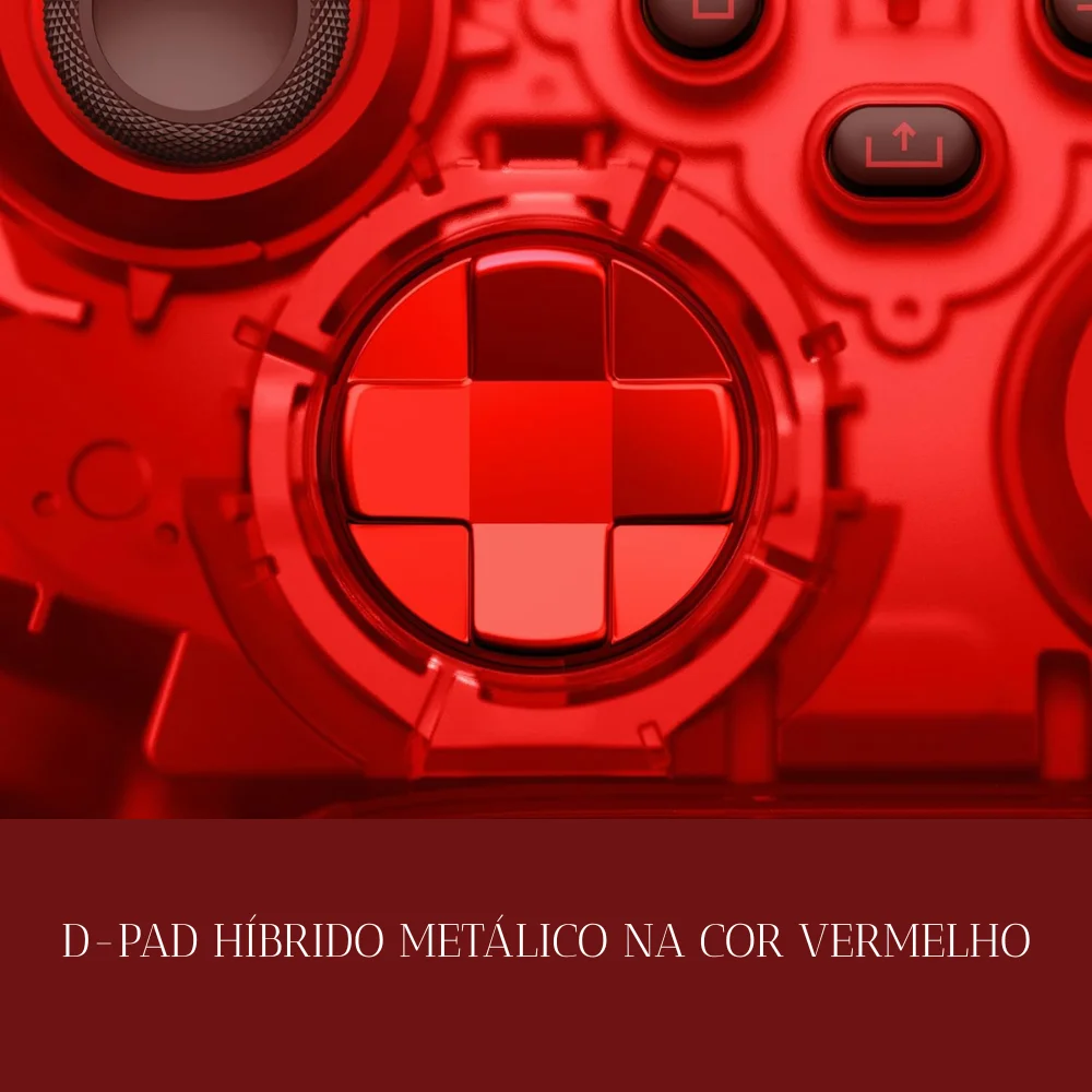 Controle Sem Fio XBOX Series S X One Vermelho Transparente