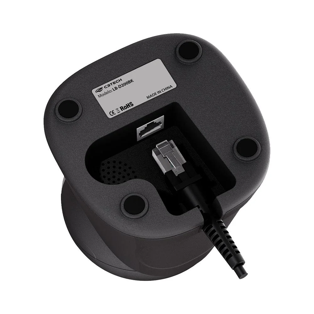 Leitor De Código De Barras C3tech Fixo 1d/2d Usb Lb-d200bk