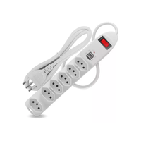 Extensao Eletrica Regua 6 Tomadas 2 Portas Usb Branco 1.5m Sl7906 Xtrad