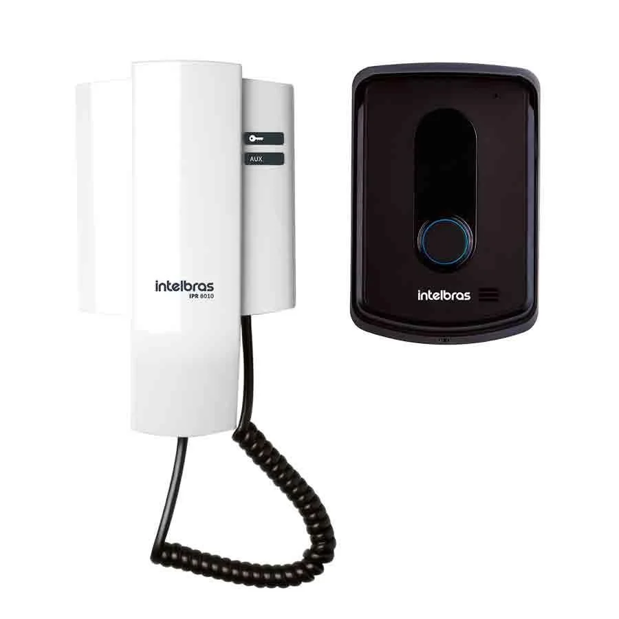 Kit Porteiro Ipr 8010 Intelbras + 1 Monofone Ipr 8000 In + 1 Fechadura Fx 500 Intelbras Preta