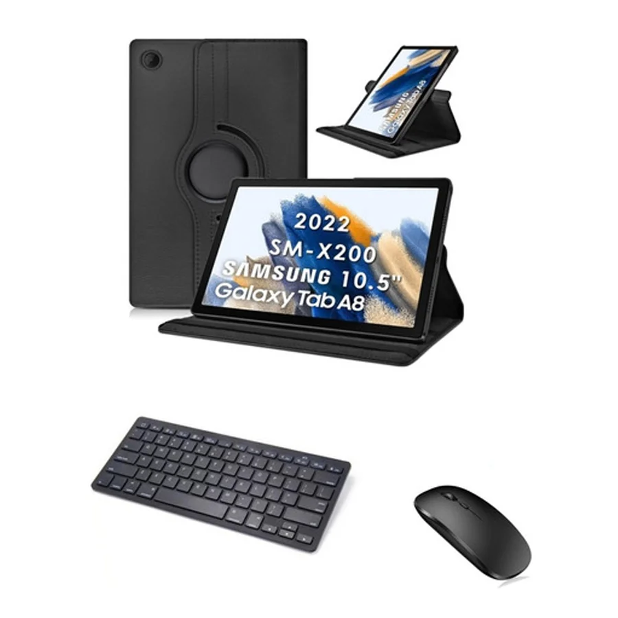 Capa Teclado Mouse Bluetooth Para Galaxy Tab A8 X200 X205