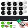 Kit 12 Câmeras Intelbras Vhl 1120 B Hd 720p Visão Noturna 20m + Dvr Intelbras Mhdx 1016-c 16 Canais