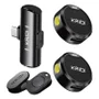 Microfone Lapela Sem Fio Tipo C Duplo Redondo Micro Wireless