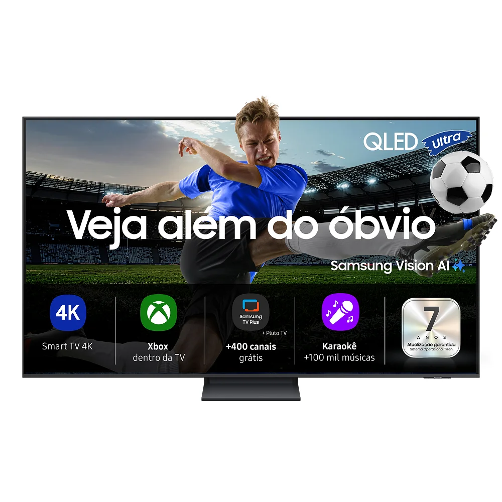 Samsung Vision AI TV 55" QLED Ultra 4K Q8F 2025, Pontos Quânticos, Processador com AI, Xbox Cloud Gaming