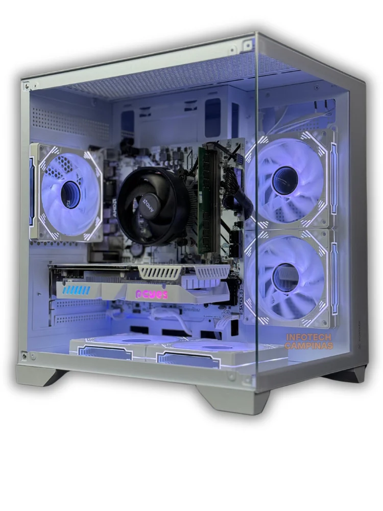 PC Gamer Aquario Branco | Ryzen 5 5500 | RTX 3050 6GB Branca | 16GB RAM | SSD NVMe 512GB | Pronto para uso | Windows 11 Pro - view 4