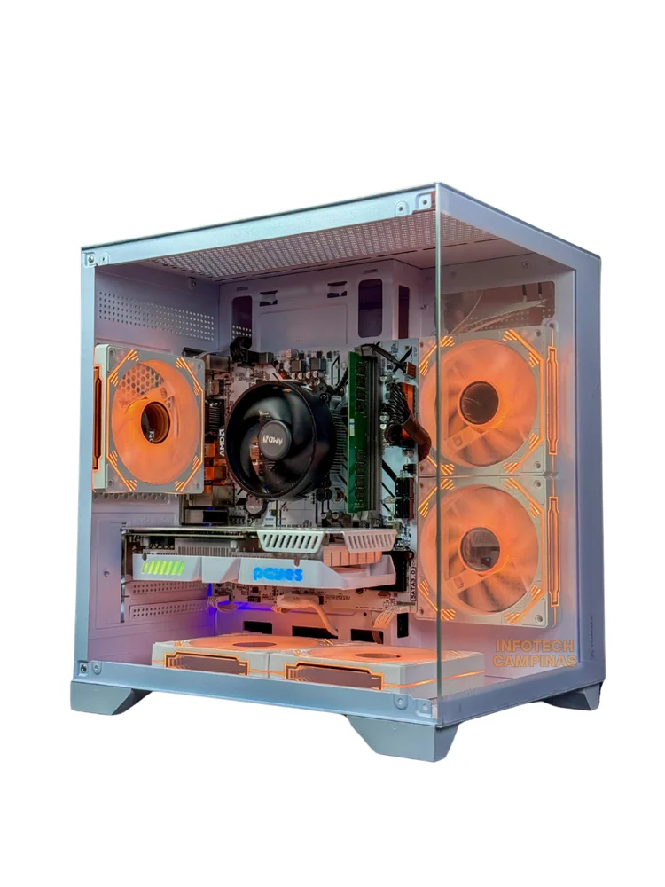 PC Gamer Aquario Branco | Ryzen 5 5500 | RTX 3050 6GB Branca | 16GB RAM | SSD NVMe 512GB | Pronto para uso | Windows 11 Pro - view 5