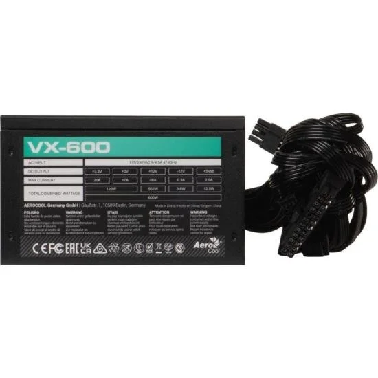 Fonte Gamer Atx Aerocool Stealth Vx-600 600w Bivolt [f002]