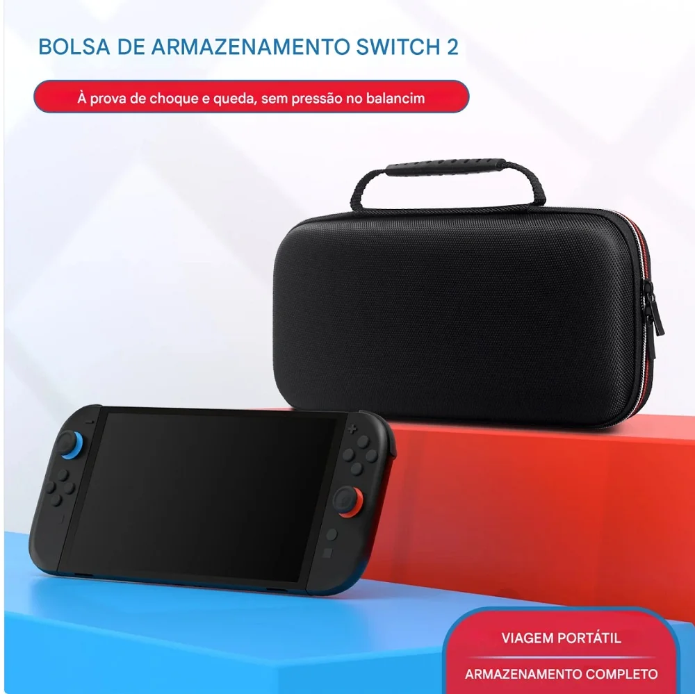 Bolsa Preto Nintendo Switch 2 Case Proteção Bag Ns2 Maleta Bolsa Preto Nintendo Switch 2 Case Proteção Bag Ns2 Maleta