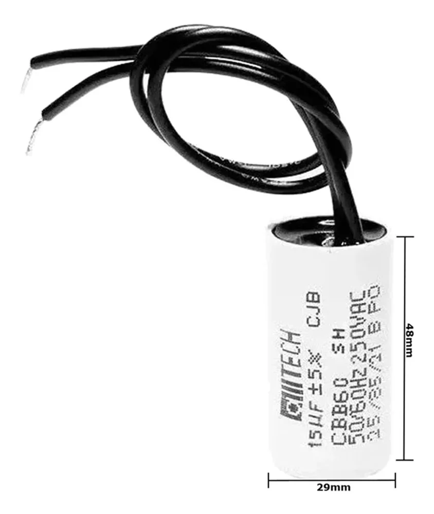 Kit 5pçs Capacitor De Partida Acv15uf 250v Portão Eletrônico