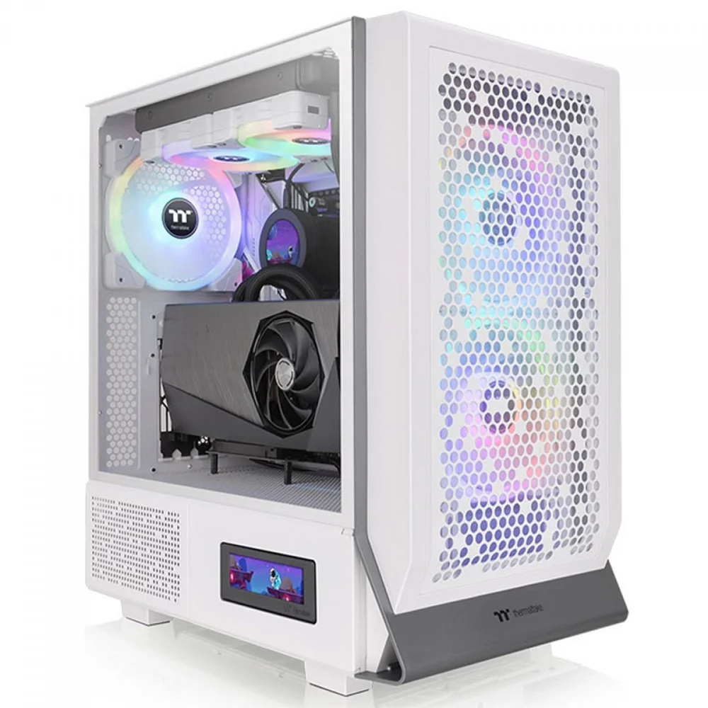 Gabinete Gamer Thermaltake Ceres 300 Tg ARGB Snow, Mid Tower, Vidro Temperado, E-atx, White, Sem Fonte, Com 3 Fans, Ca-1y2-00m6wn-00 Gabinete Gamer Thermaltake Ceres 300 Tg ARGB Snow, Mid Tower, Vidro Temperado, E-atx, White, Sem Fonte, Com 3 Fans, Ca-1y2-00m6wn-00