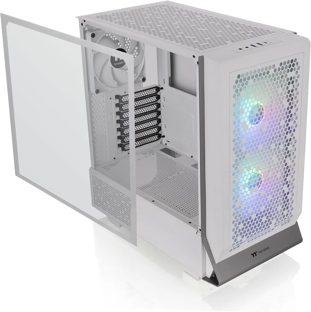 Gabinete Gamer Thermaltake Ceres 300 Tg ARGB Snow, Mid Tower, Vidro Temperado, E-atx, White, Sem Fonte, Com 3 Fans, Ca-1y2-00m6wn-00 Gabinete Gamer Thermaltake Ceres 300 Tg ARGB Snow, Mid Tower, Vidro Temperado, E-atx, White, Sem Fonte, Com 3 Fans, Ca-1y2-00m6wn-00