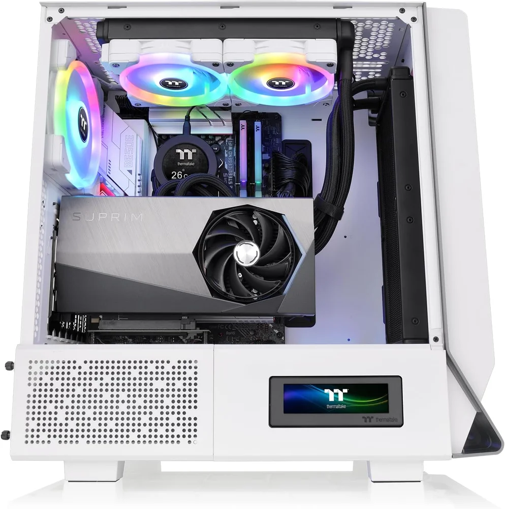 Gabinete Gamer Thermaltake Ceres 300 Tg ARGB Snow, Mid Tower, Vidro Temperado, E-atx, White, Sem Fonte, Com 3 Fans, Ca-1y2-00m6wn-00 Gabinete Gamer Thermaltake Ceres 300 Tg ARGB Snow, Mid Tower, Vidro Temperado, E-atx, White, Sem Fonte, Com 3 Fans, Ca-1y2-00m6wn-00