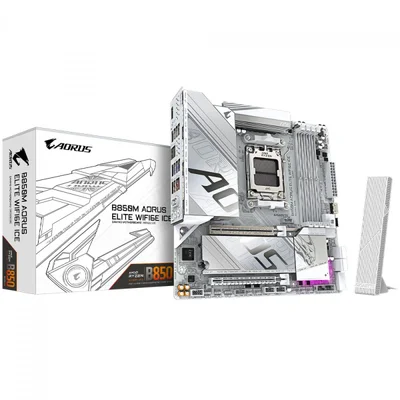 Placa Mãe Gigabyte B850m Aorus Elite Wifi6e Ice, Chipset B850, Amd Am5, Matx, Ddr5