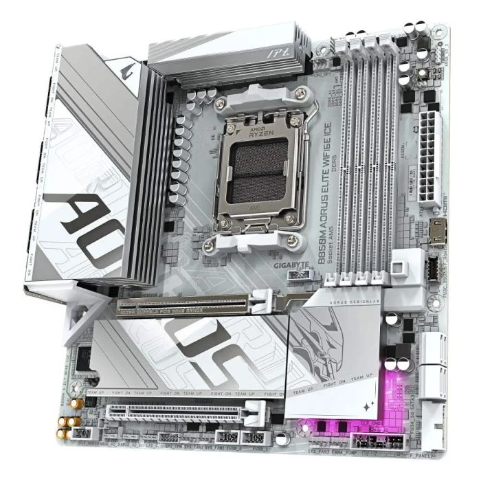 Placa Mãe Gigabyte B850m Aorus Elite Ice Wifi6e Am5 4xDDR5 Amd B850 Matx