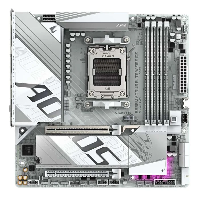 Placa Mãe Gigabyte B850m Aorus Elite Ice Wifi6e Am5 4xDDR5 Amd B850 Matx