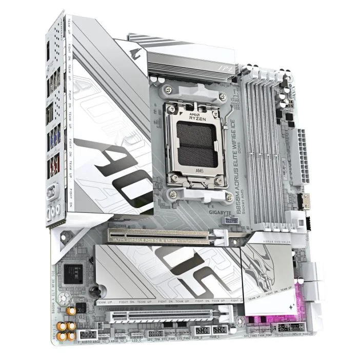 Placa Mãe Gigabyte B850m Aorus Elite Ice Wifi6e Am5 4xDDR5 Amd B850 Matx