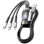 Cabo Carregador Turbo 3 Em 1 Usb 100w Tipo-C /  V8 / Linghtning