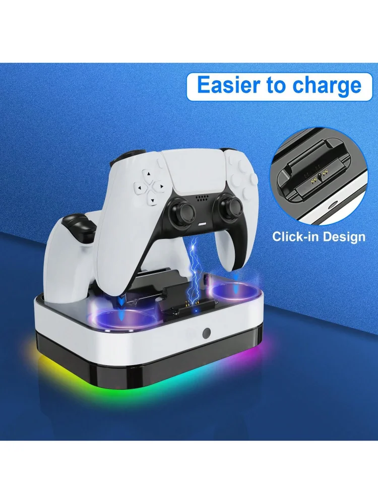 Base Carregamento Dock P/ 2 Controles Dualsense Ps5 Portal