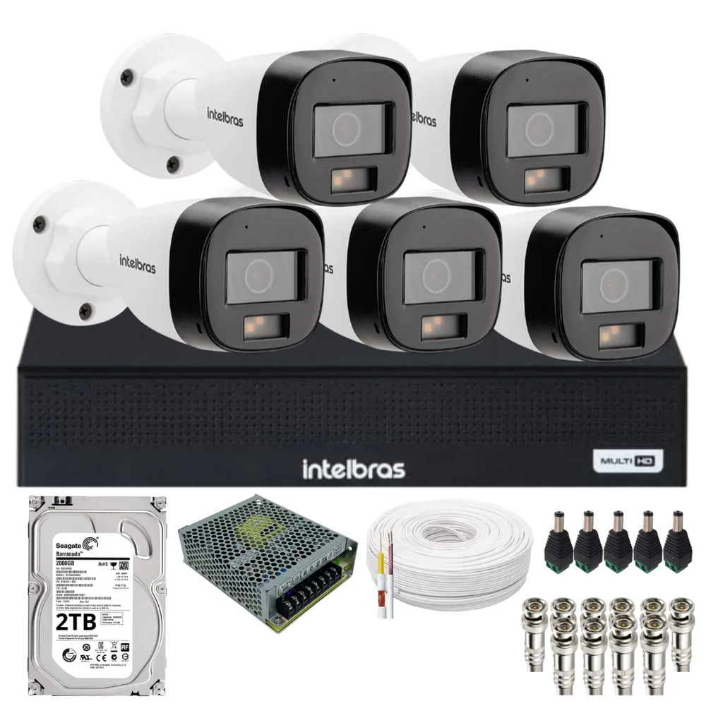 Kit Monitoramento 5 Câmeras Intelbras Vhd 3220 B Full Color Com Áudio Dvr Intelbras 08 Canais 1108-c Acompanha Hd 2TB. Kit Monitoramento 5 Câmeras Intelbras Vhd 3220 B Full Color Com Áudio Dvr Intelbras 08 Canais 1108-c Acompanha Hd 2TB.