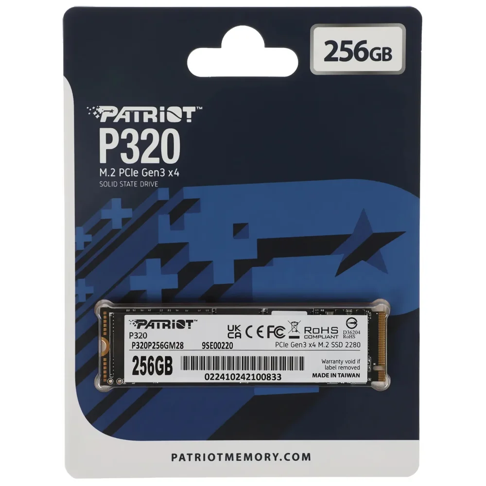 SSD 256gb Patriot P320 M.2 2280 Nvme PCie Gen 3 X4 P320p256gm28 SSD 256gb Patriot P320 M.2 2280 Nvme PCie Gen 3 X4 P320p256gm28