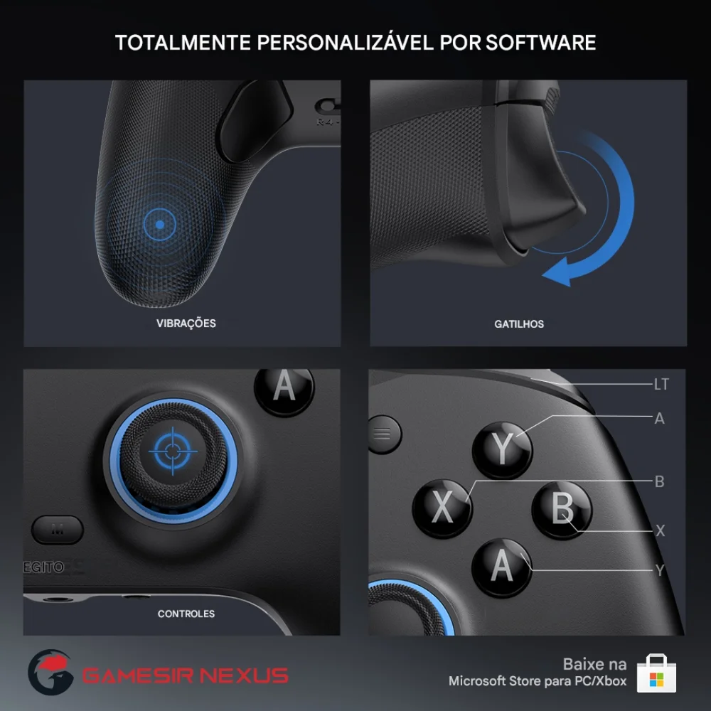 Controle GameSir G7 SE com Fio para Xbox One, Series S/X PC com Hall Effect Botões Membrana Paddles - Preto Controle GameSir G7 SE com Fio para Xbox One, Series S/X PC com Hall Effect Botões Membrana Paddles - Preto