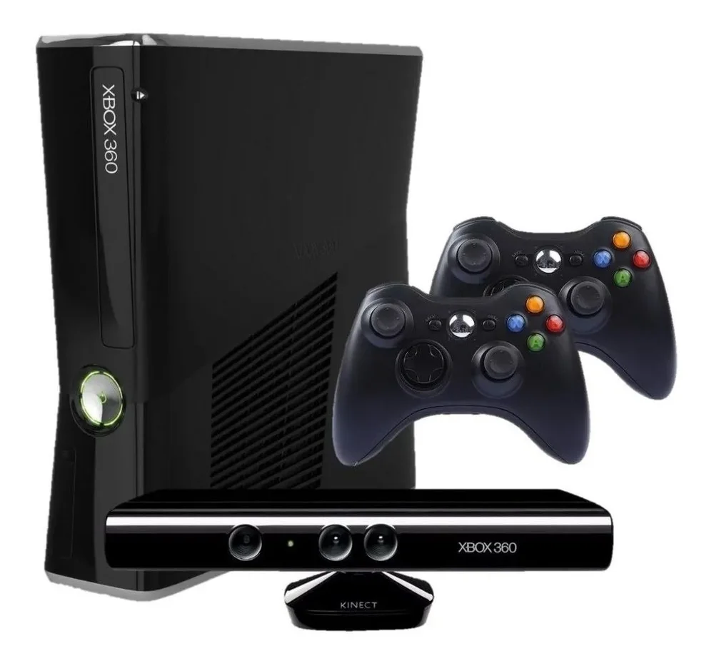 Microsoft XBOX 360 Slim 4gb 2 Controles + Kinect E 5 Jogos Standard Cor Matte Black Microsoft XBOX 360 Slim 4gb 2 Controles + Kinect E 5 Jogos Standard Cor Matte Black