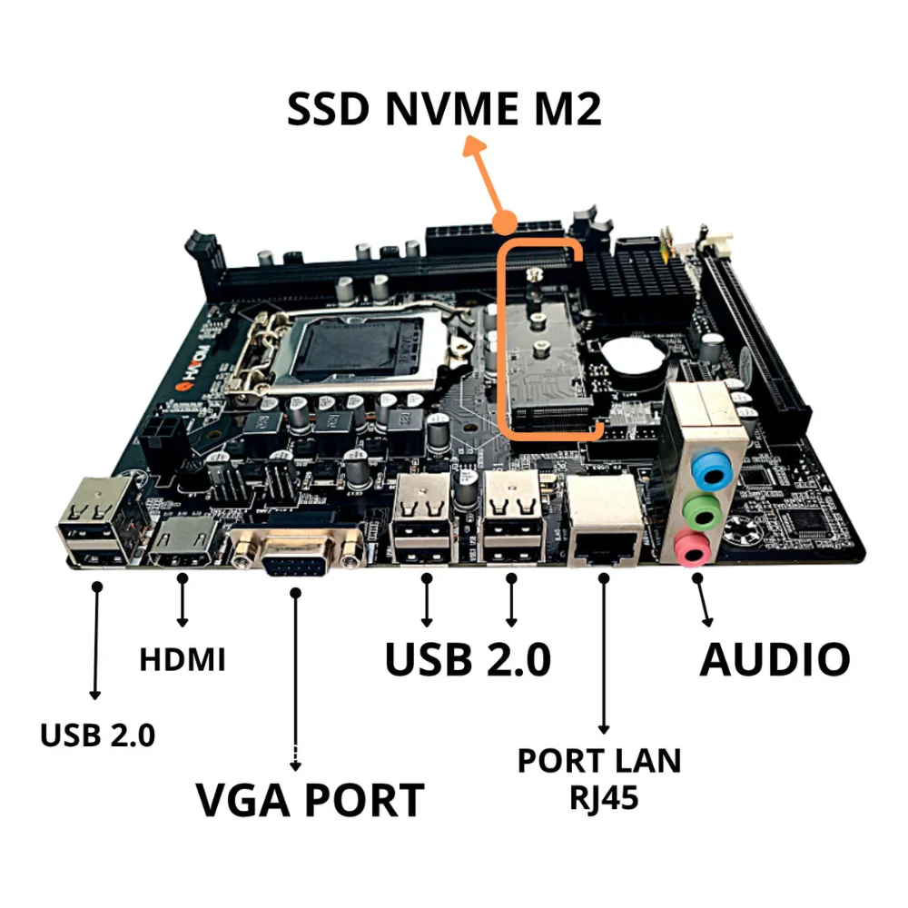 Placa Mãe H61 LGA 1155 DDR3 Dual Channel 16Gb Intel Core i3 i5 i7 2ª e 3ª Geração Placa Mãe H61 LGA 1155 DDR3 Dual Channel 16Gb Intel Core i3 i5 i7 2ª e 3ª Geração