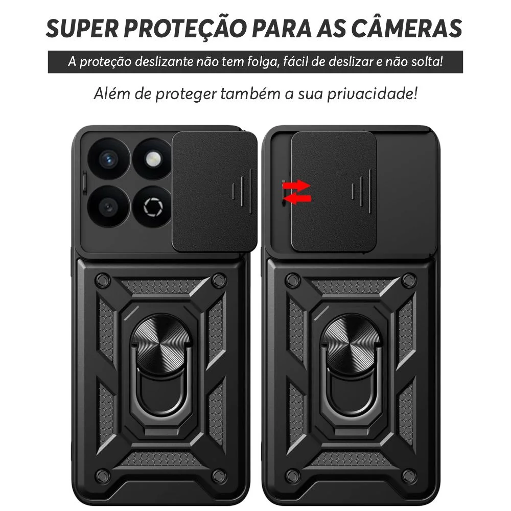 Capa Capinha Case Para Honor 200 Smart - Protetora Resistente Anti Impacto Queda Armadura Militar Cor:preto