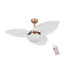 Ventilador De Teto Dormamu Cobre 3 Pás Palmae Branco 220v Com Controle