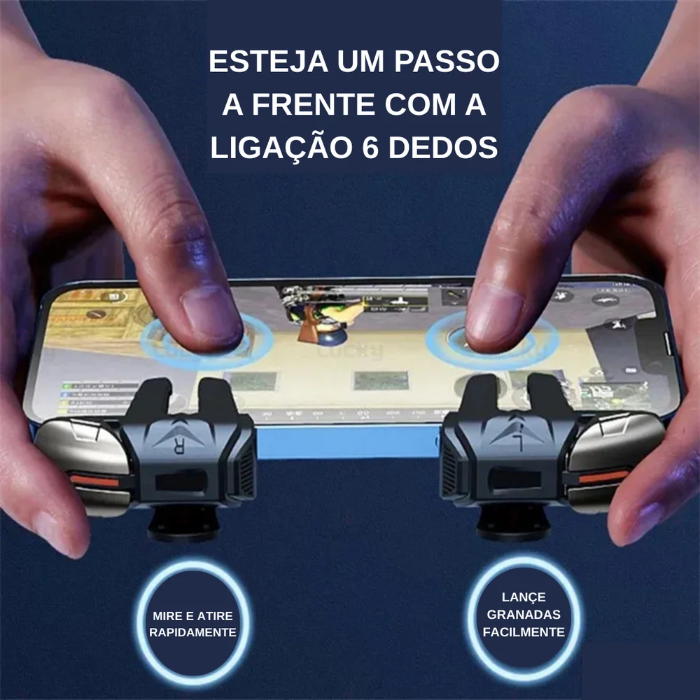 Kit Gatilho Gamer Celular + Luva Dedo (free Fire, Cod, Pubg)