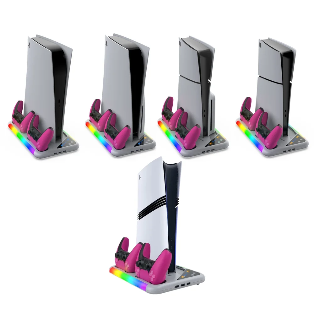 Suporte Cooler Carregador De Controle + Porta Jogo Para Ps5