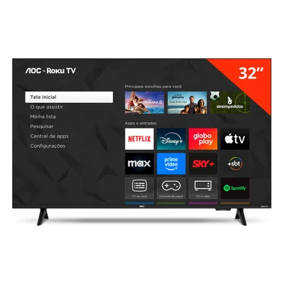 Smart Tv Aoc DLED 32" Wi-Fi Roku Tv Quad Core - 32s5155/78g