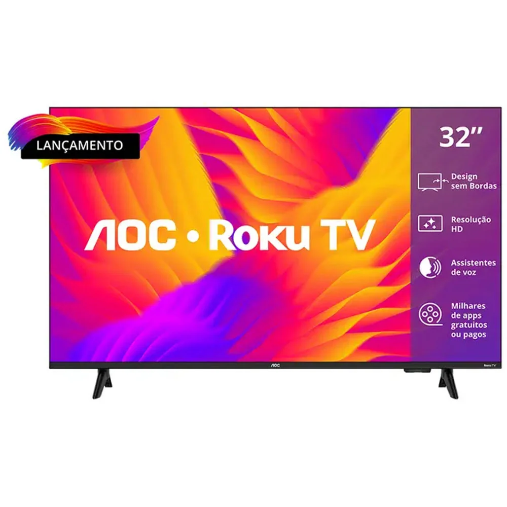 Smart Tv Aoc DLED 32"" Wi-Fi Roku Tv Quad Core - 32s5155/78g
