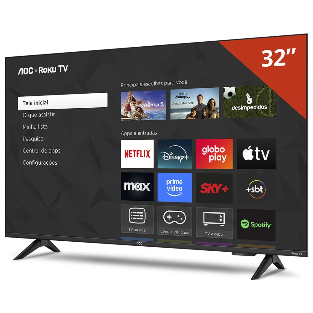 Smart Tv Aoc DLED 32"" Wi-Fi Roku Tv Quad Core - 32s5155/78g - view 3