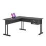 Mesa Em L Com 2 Gavetas Rael Preto Onix