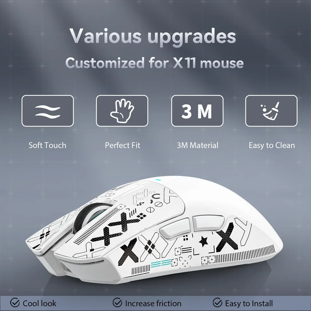 Adesivos Grip Tape Antider. P/ Mouse Attack Shark X11 Branco Adesivos Grip Tape Antider. P/ Mouse Attack Shark X11 Branco