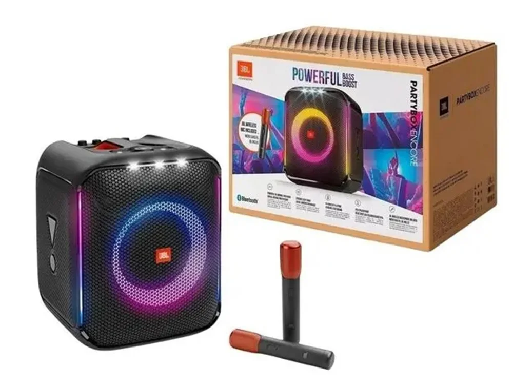 Caixa De Som Jbl Partybox Encore Bluetooth + Microfone - preto