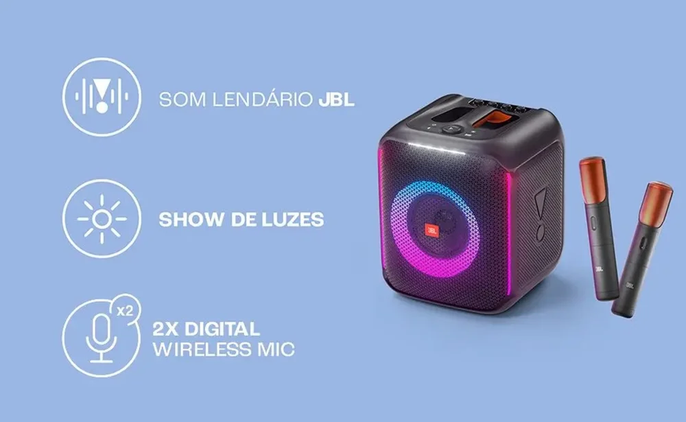 Caixa De Som Jbl Partybox Encore Bluetooth + Microfone - preto