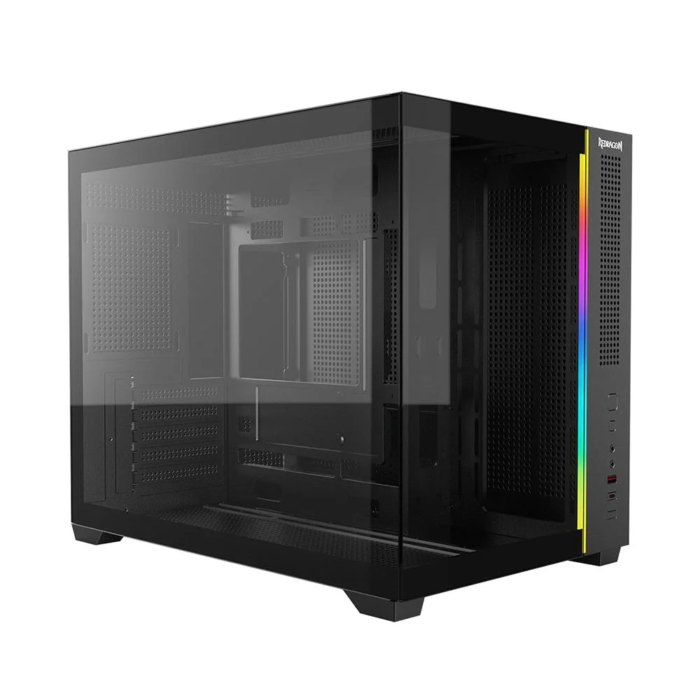 Gabinete Gamer Redragon Wideload Mini Lite RGB Sem Fans Preto Gabinete Gamer Redragon Wideload Mini Lite RGB Sem Fans Preto