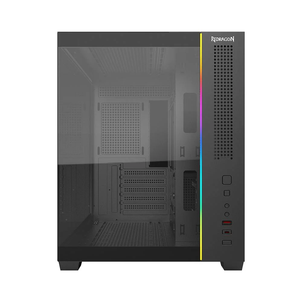 Gabinete Gamer Redragon Wideload Mini Lite RGB Sem Fans Preto Gabinete Gamer Redragon Wideload Mini Lite RGB Sem Fans Preto