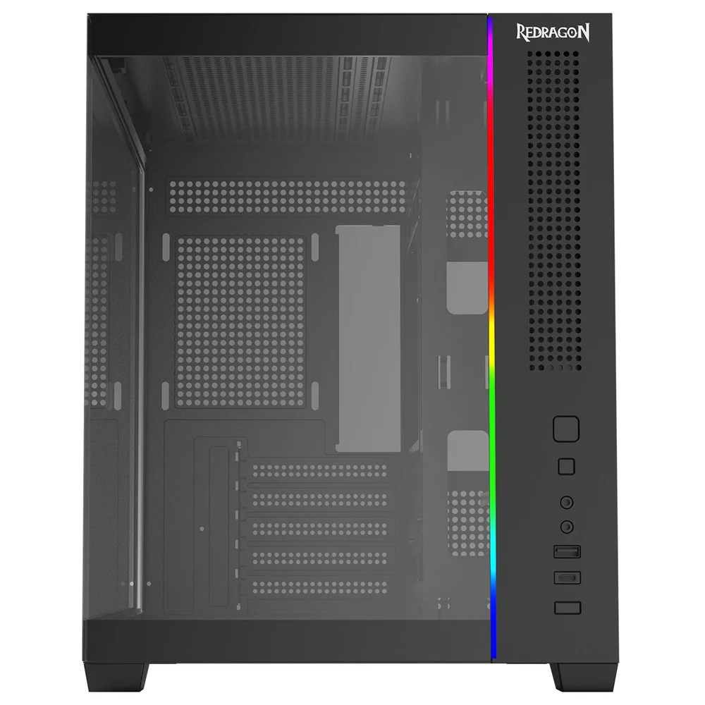 Gabinete Gamer Redragon Wideload Mini Lite RGB Sem Fans Preto Gabinete Gamer Redragon Wideload Mini Lite RGB Sem Fans Preto