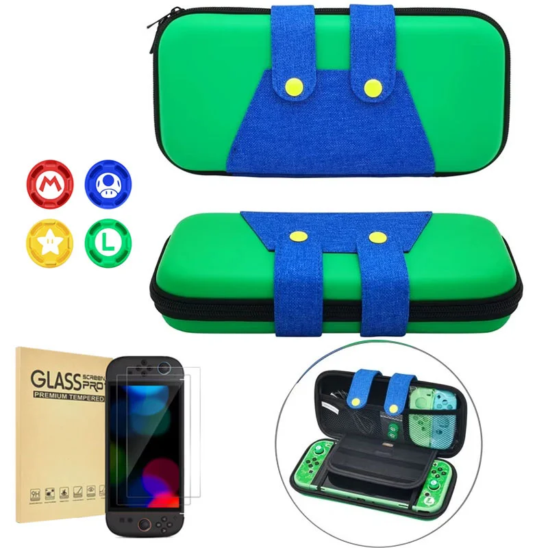Case Nintendo Switch 2 Luigi + 4 Grips + 2 Películas Vidro