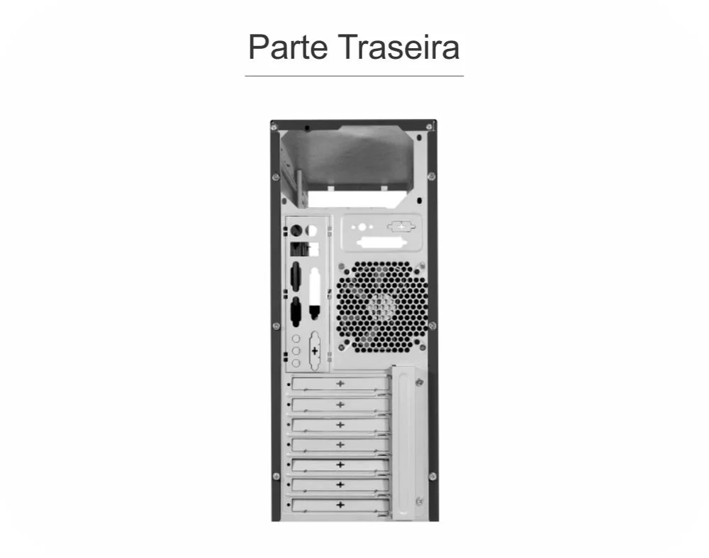 Gabinete Atx Cx-2d67 Sem Fonte Preto Baias 4/5.25 + 1/3.5 Ext