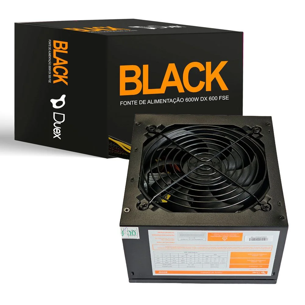 Fonte De Alimentação Duex 600w Dx 600fse Bivolt Preta Fonte De Alimentação Duex 600w Dx 600fse Bivolt Preta