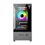 Gabinete Clanm Night Megalon Micro-ATX Mini Tower Preto