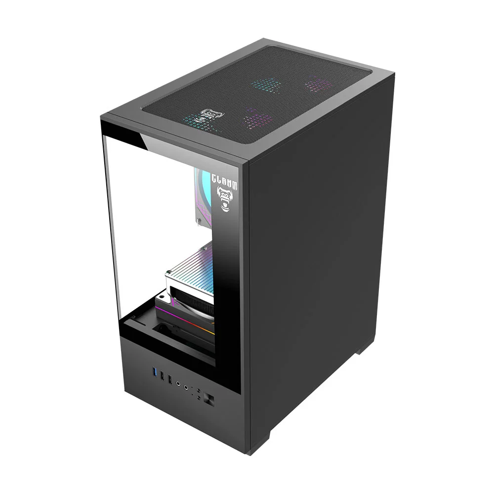 Gabinete Clanm Night Megalon Micro-ATX Mini Tower Preto